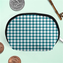 Straight Blue White Small Plaids Accessory Pouch (medium) by ConteMonfrey