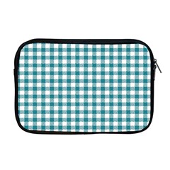 Straight Blue White Small Plaids Apple Macbook Pro 17  Zipper Case by ConteMonfrey