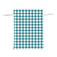 Straight Blue White Small Plaids Lightweight Drawstring Pouch (s) by ConteMonfrey