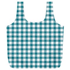 Straight Blue White Small Plaids Full Print Recycle Bag (xxl) by ConteMonfrey