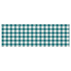 Straight Blue White Small Plaids Banner And Sign 12  X 4  by ConteMonfrey