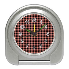 Straight Black Pink Small Plaids  Travel Alarm Clock by ConteMonfrey