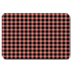 Straight Black Pink Small Plaids  Large Doormat  by ConteMonfrey