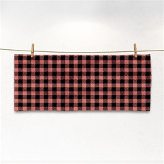 Straight Black Pink Small Plaids  Hand Towel by ConteMonfrey