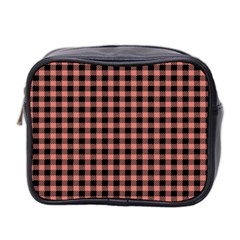 Straight Black Pink Small Plaids  Mini Toiletries Bag (two Sides) by ConteMonfrey