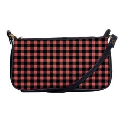 Straight Black Pink Small Plaids  Shoulder Clutch Bag by ConteMonfrey