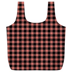 Straight Black Pink Small Plaids  Full Print Recycle Bag (xl) by ConteMonfrey