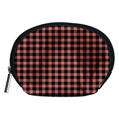 Straight Black Pink Small Plaids  Accessory Pouch (medium) by ConteMonfrey