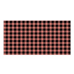 Straight Black Pink Small Plaids  Satin Shawl 45  X 80  by ConteMonfrey