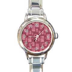 Background-pattern Flower Round Italian Charm Watch by nateshop