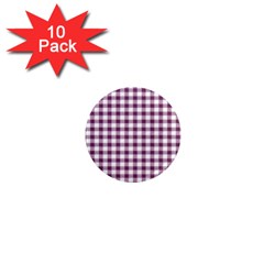 Straight Purple White Small Plaids  1  Mini Magnet (10 Pack)  by ConteMonfrey