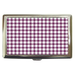 Straight Purple White Small Plaids  Cigarette Money Case by ConteMonfrey