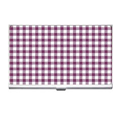 Straight Purple White Small Plaids  Business Card Holder by ConteMonfrey