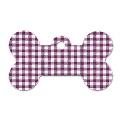 Straight Purple White Small Plaids  Dog Tag Bone (two Sides) by ConteMonfrey