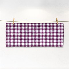 Straight Purple White Small Plaids  Hand Towel by ConteMonfrey