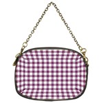 Straight Purple White Small Plaids  Chain Purse (One Side) Front