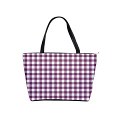 Straight Purple White Small Plaids  Classic Shoulder Handbag by ConteMonfrey