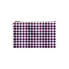 Straight Purple White Small Plaids  Cosmetic Bag (small) by ConteMonfrey