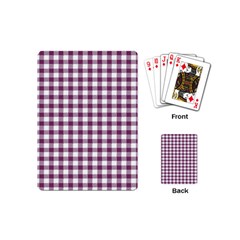 Straight Purple White Small Plaids  Playing Cards Single Design (mini) by ConteMonfrey