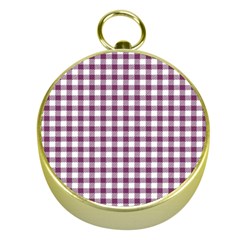 Straight Purple White Small Plaids  Gold Compasses by ConteMonfrey