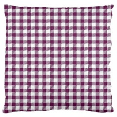 Straight Purple White Small Plaids  Large Flano Cushion Case (two Sides) by ConteMonfrey