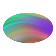 Background-rainbow Oval Magnet by nateshop