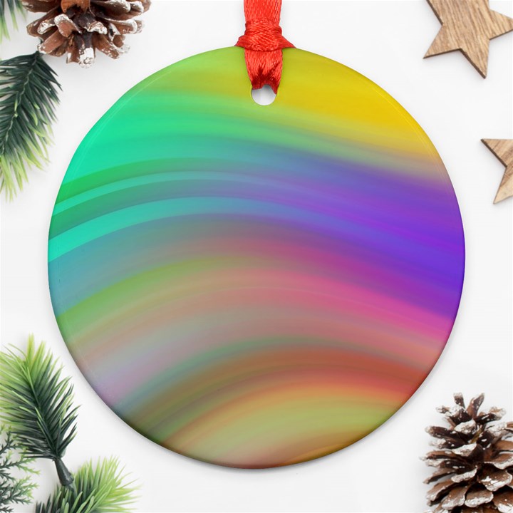 Background-rainbow Round Ornament (Two Sides)