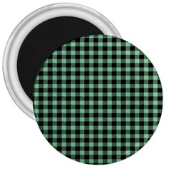 Straight Green Black Small Plaids   3  Magnets by ConteMonfrey