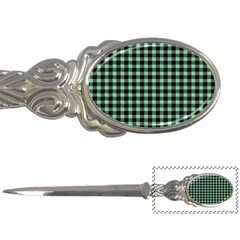 Straight Green Black Small Plaids   Letter Opener by ConteMonfrey