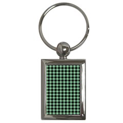 Straight Green Black Small Plaids   Key Chain (rectangle) by ConteMonfrey