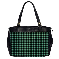 Straight Green Black Small Plaids   Oversize Office Handbag by ConteMonfrey