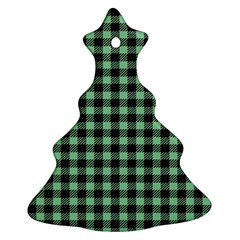 Straight Green Black Small Plaids   Ornament (christmas Tree)  by ConteMonfrey