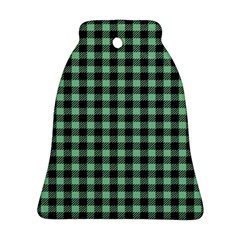 Straight Green Black Small Plaids   Ornament (bell) by ConteMonfrey