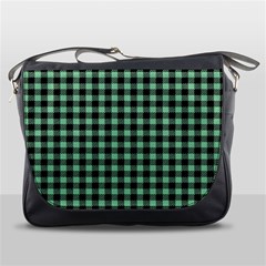 Straight Green Black Small Plaids   Messenger Bag by ConteMonfrey