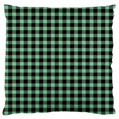 Straight Green Black Small Plaids   Large Flano Cushion Case (one Side) by ConteMonfrey