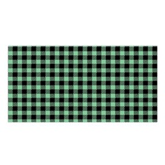 Straight Green Black Small Plaids   Satin Shawl 45  X 80  by ConteMonfrey