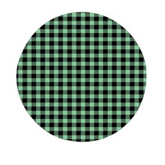 Straight Green Black Small Plaids   Mini Round Pill Box by ConteMonfrey