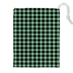 Straight Green Black Small Plaids   Drawstring Pouch (5xl)