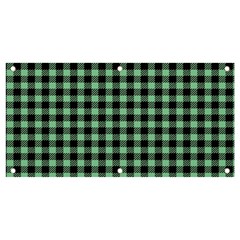 Straight Green Black Small Plaids   Banner And Sign 4  X 2  by ConteMonfrey