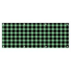 Straight Green Black Small Plaids   Banner And Sign 8  X 3  by ConteMonfrey