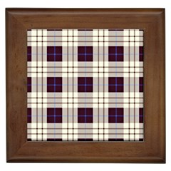 Purple, Blue And White Plaids Framed Tile by ConteMonfrey