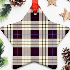 Purple, Blue And White Plaids Ornament (star) by ConteMonfrey