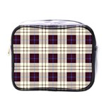 Purple, blue and white plaids Mini Toiletries Bag (One Side) Front