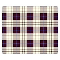 Purple, Blue And White Plaids Double Sided Flano Blanket (small)  by ConteMonfrey