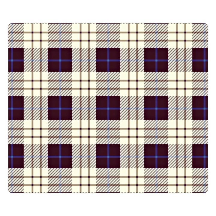 Purple, blue and white plaids Double Sided Flano Blanket (Small) 