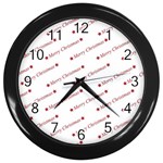 Christmas cute Wall Clock (Black) Front