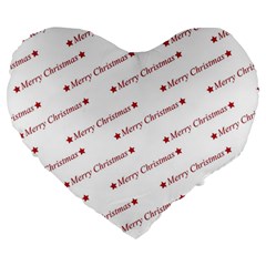 Christmas Cute Large 19  Premium Heart Shape Cushions by nateshop