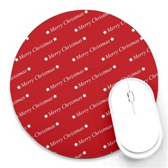 Cute Christmas Red Round Mousepads by nateshop