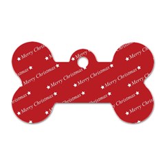 Cute Christmas Red Dog Tag Bone (two Sides)