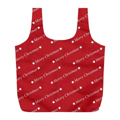 Cute Christmas Red Full Print Recycle Bag (l) by nateshop